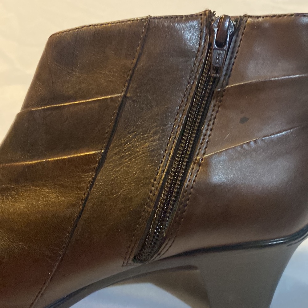 Earth Spirit Ankle Bootie size 8 leather upper Flora Brown - Picture 9 of 12